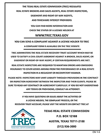 Consumer Protection Notice Trec