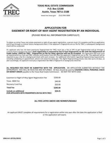 Expired Registration Texas >> Application For Easement Or Right Of Way Agent Registration For An Expired Registration Texas >> Application For Easement Or Right Of Way Agent Registration For An