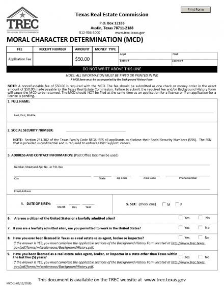 Moral Character Determination TREC