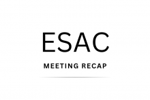 This is black text on a white background that says "ESAC RECAP" with a black line underneath