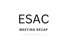 This is black text on a white background that says "ESAC RECAP" with a black line underneath 