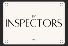 Text on a plain solid-colored background that says "for inspectors. TREC". 